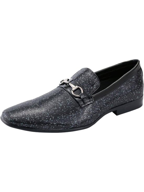 Amali Men\'s Black Sutton Velvet Tuxedo Loafer Slip On Formal Wedding Dress Shoes main image 6